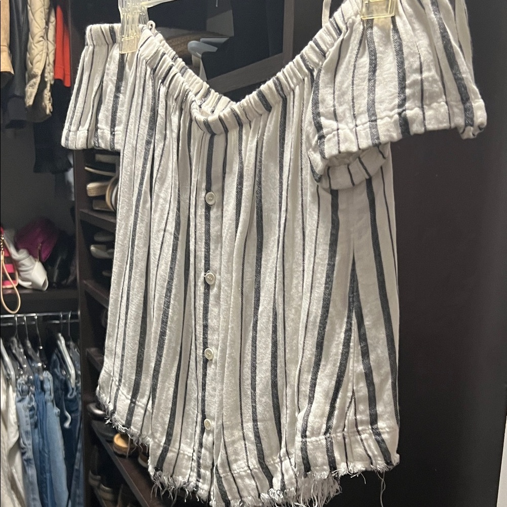 Bella Dahl Black and White Striped Top